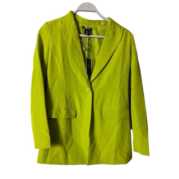 Sincerely Jules Women's Lime Green Blazer One Button Front Pockets Sz S NWT - Picture 1 of 9